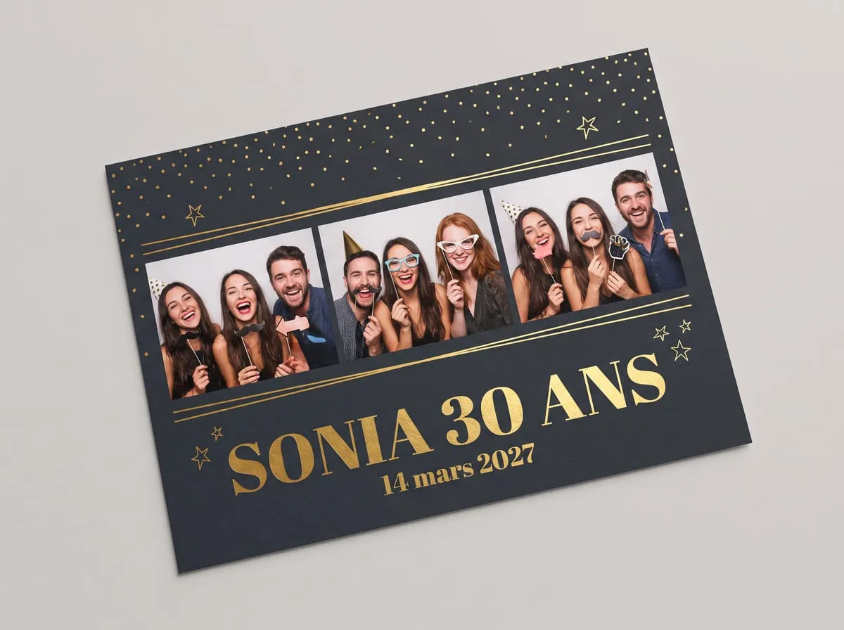 Exemple de cadre photo personnalisé pour un anniversaire