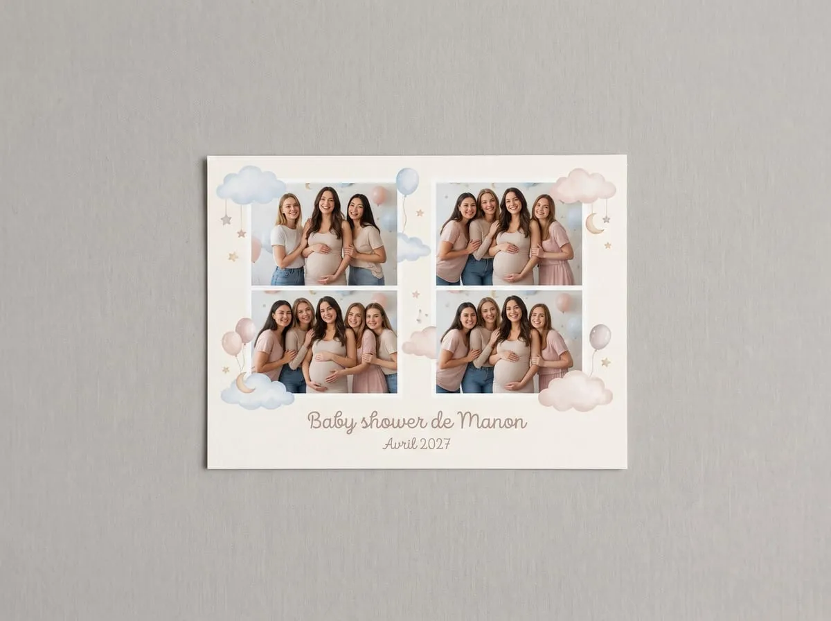 Exemple de cadre photo personnalisé pour un baby shower